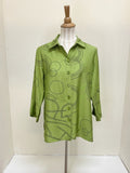 Ali Miles Woven Button Front Tunic - A35707BM - 302-OLIVE