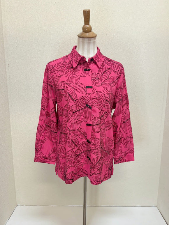 Ali Miles Woven All Over Embroidered Button Front Tunic - A35726BM - 653-RSPBRY