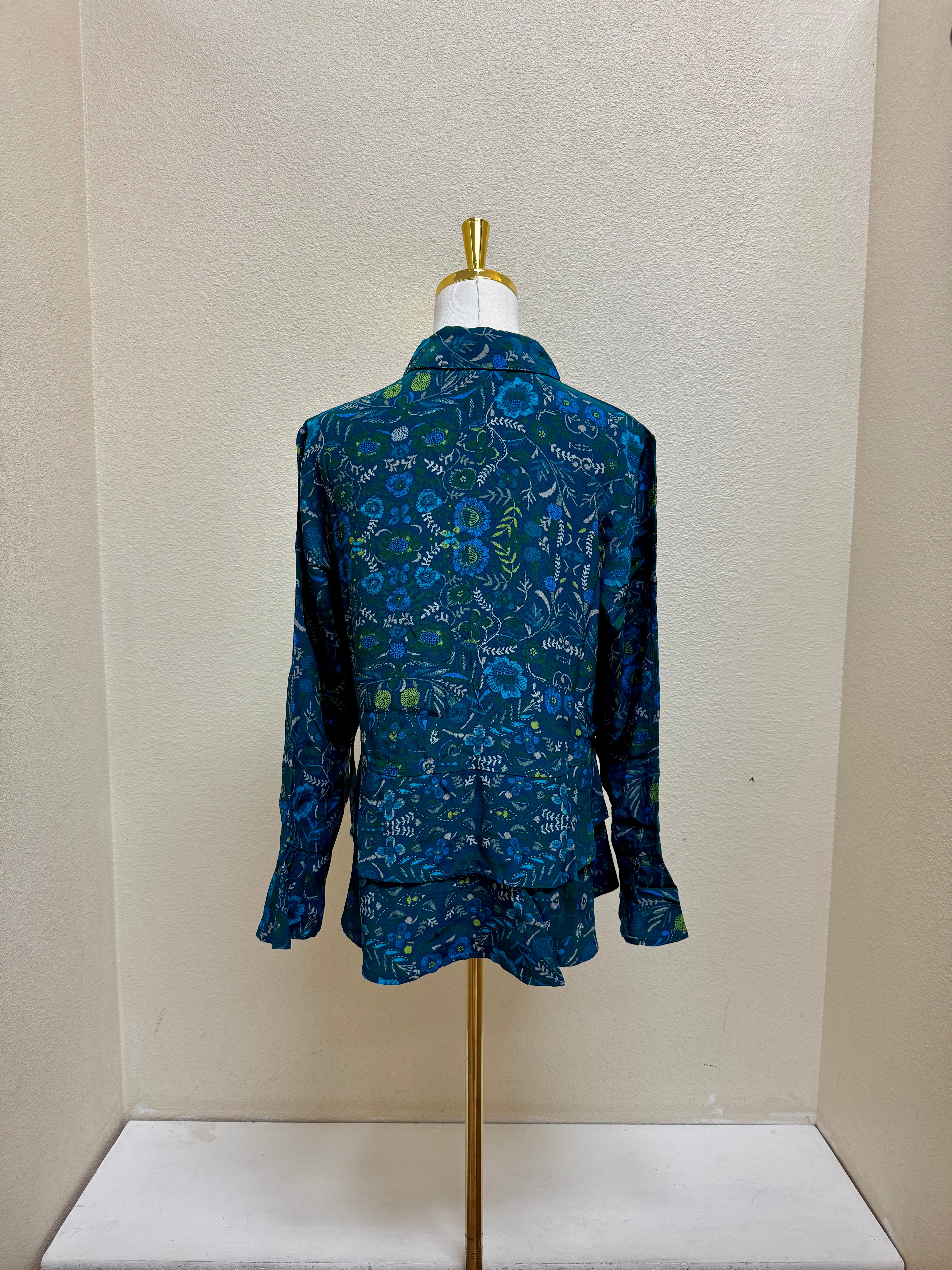 Habitat Rayon Crepe Garden Flounce Shirt - 39620 - LAGOON