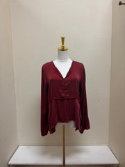 CUT LOOSE Raw Edge Pullover-Vintage Satin - 6186717 - MARASCHINO