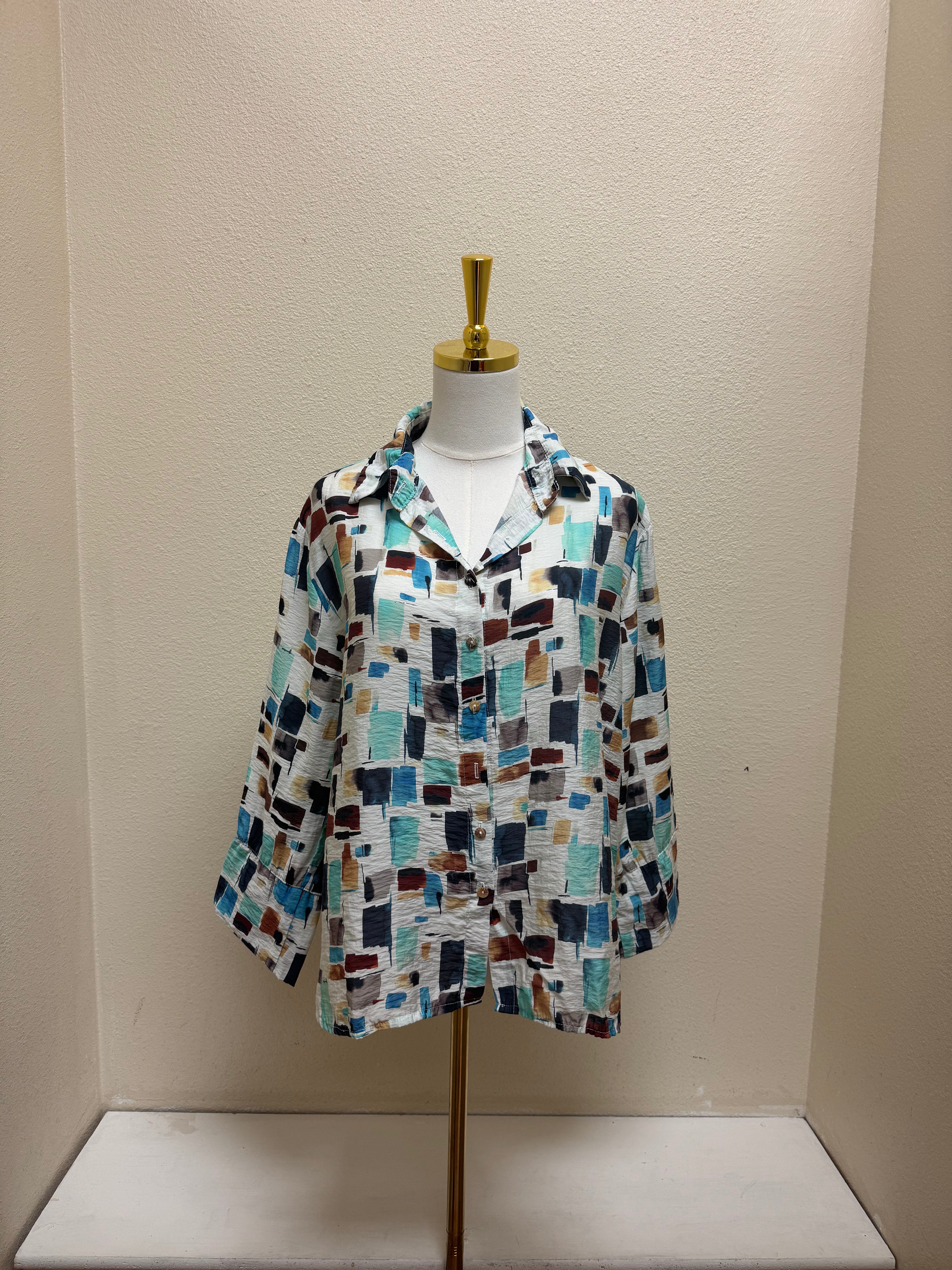 CUT LOOSE Sea Glass Crop Easy Shirt - 6236986