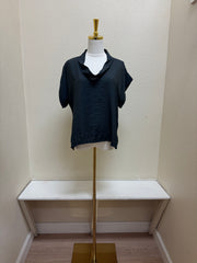 CUT LOOSE Rayon Parachute Short Sleeve Cowl Top - 6216139 - ETAN