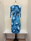 Alquema 3/4 Sleeve Smash Pocket  Dress - BLUE BLOOMS