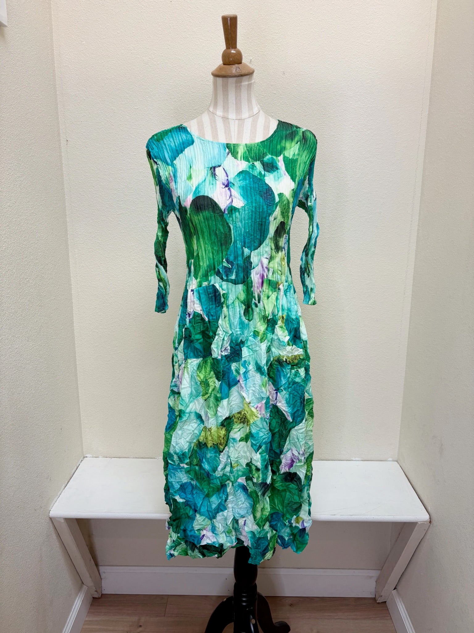 Alquema 3/4 Sleeve Smash Pocket  Dress - GARDEN SWEET PEA