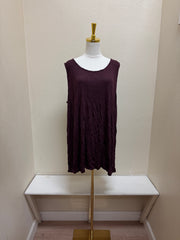 Chalet Recycled Crinkle Jersey Liz Round Neck Tank Top - C61198 - ROUGE SOLID