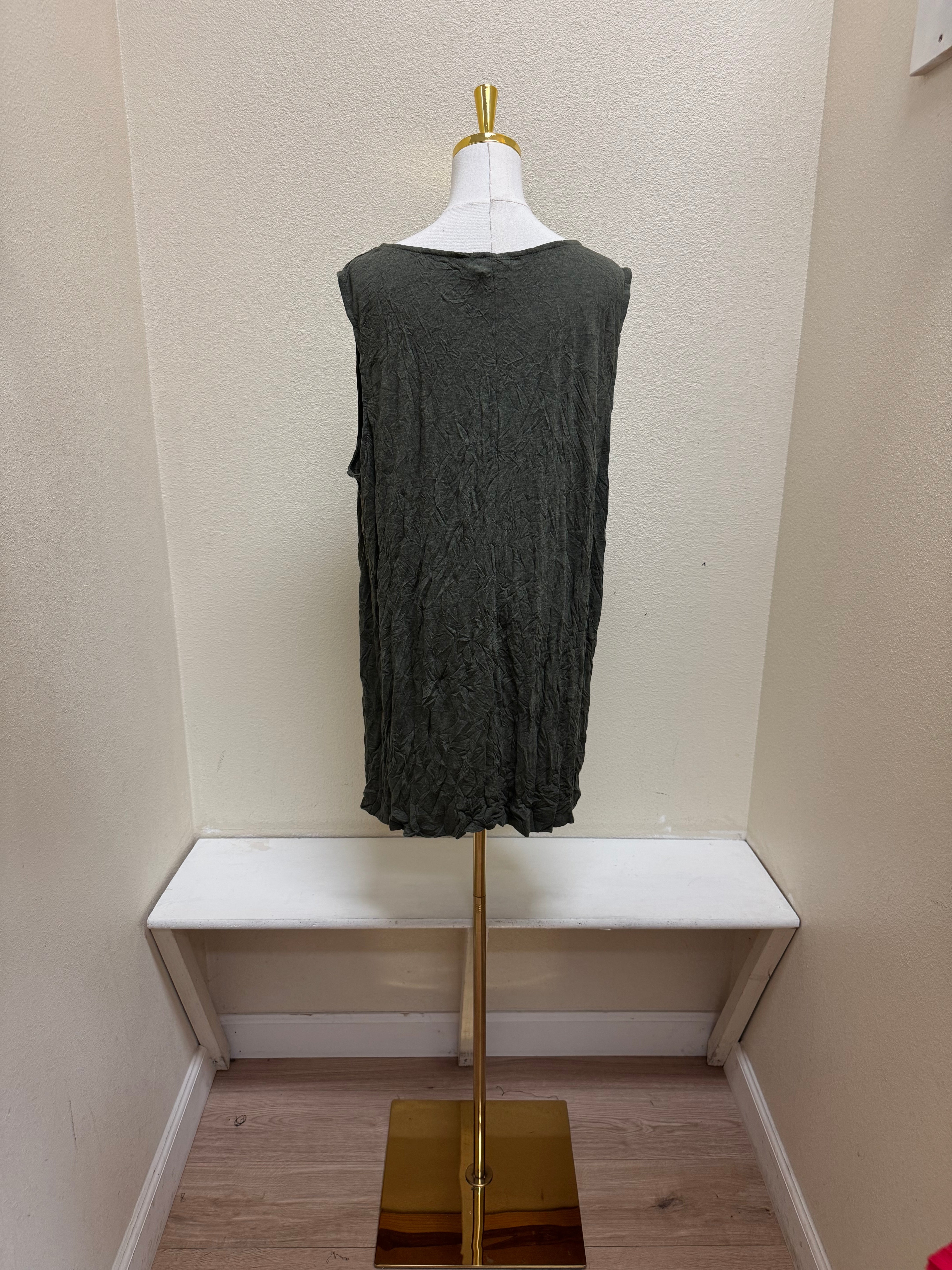 Chalet Recycled Crinkle Jersey Liz Round Neck Tank Top - C61198