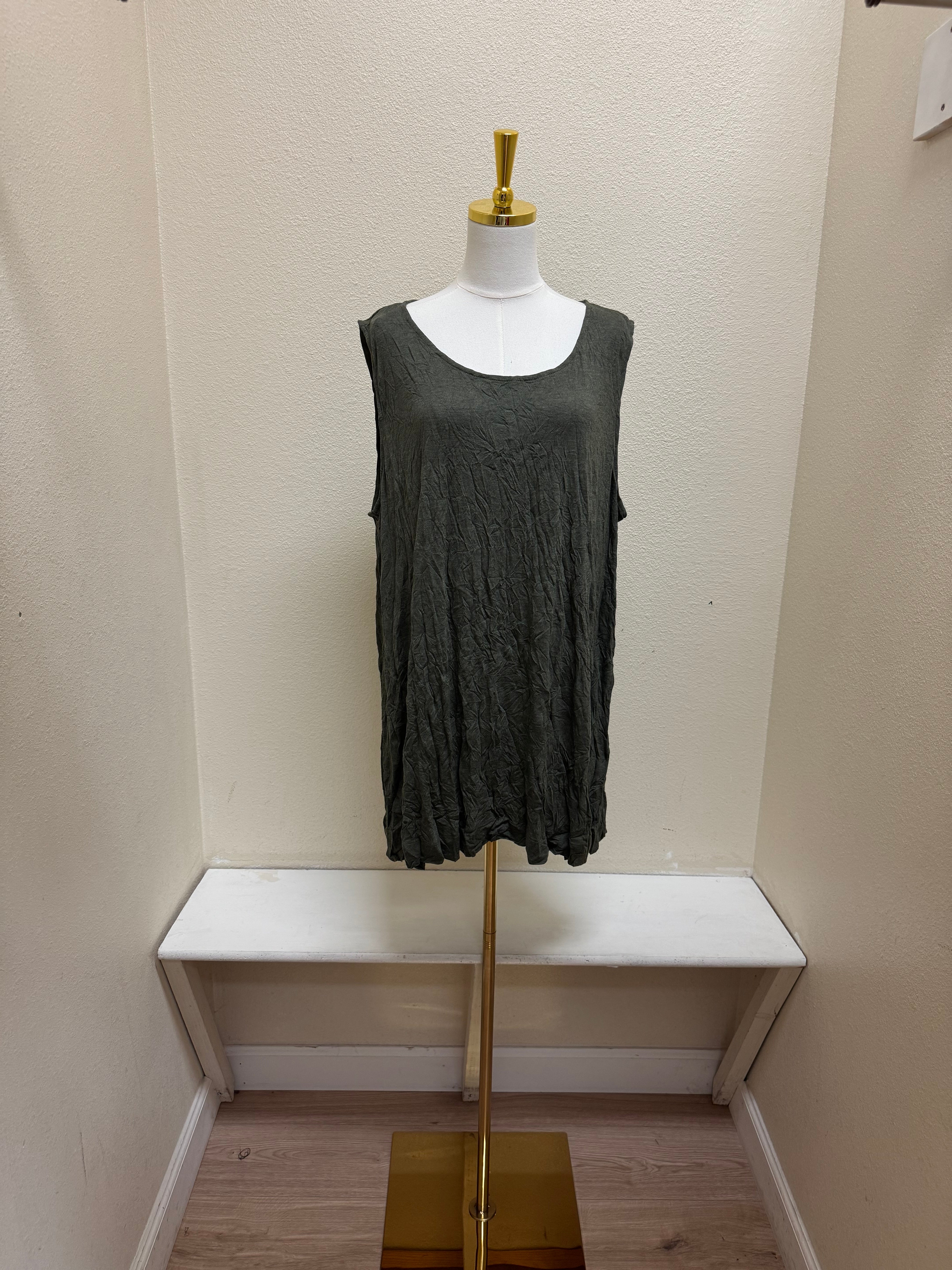 Chalet Recycled Crinkle Jersey Liz Round Neck Tank Top - C61198