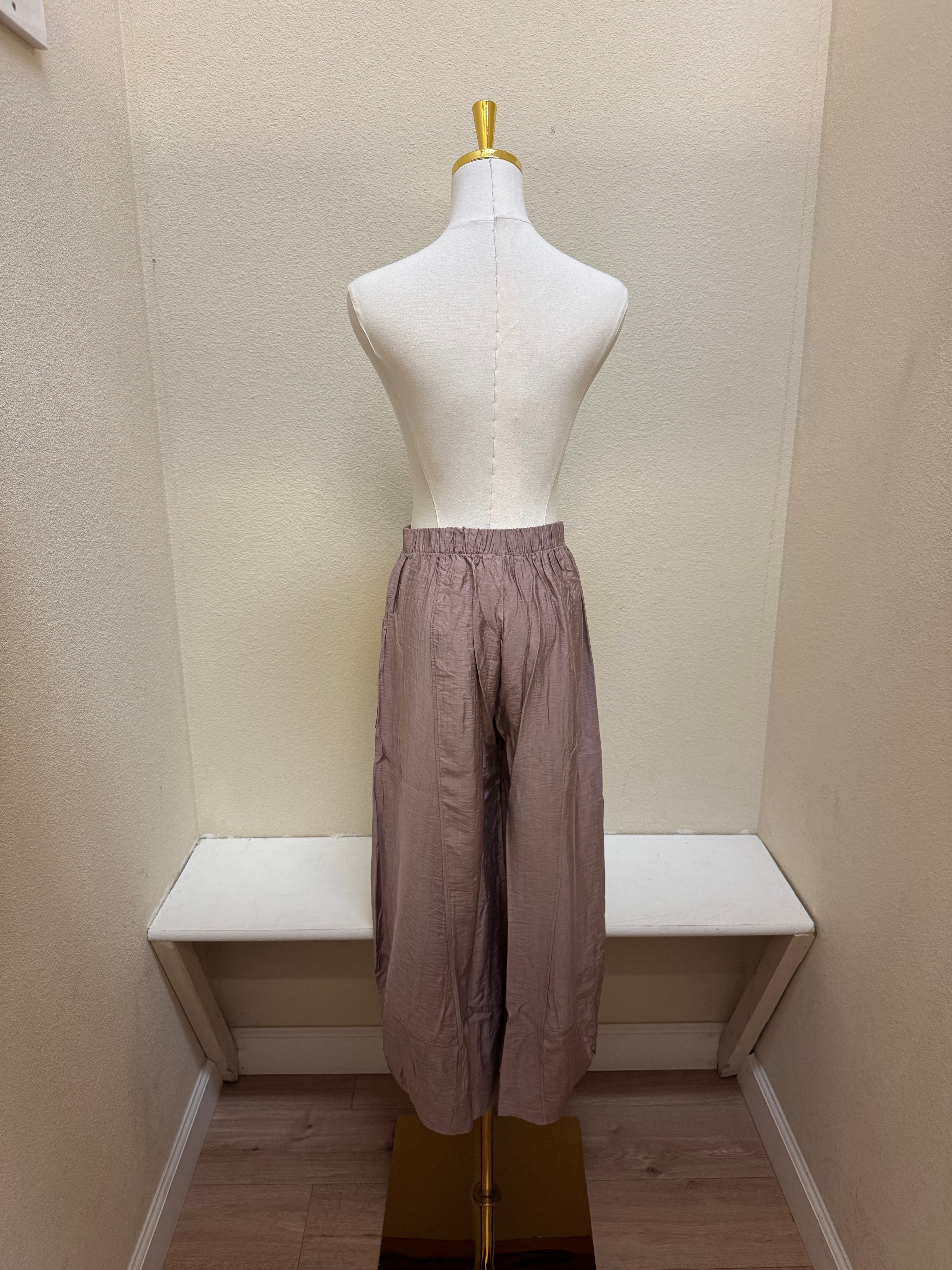 Shana Solid Khaki Lantern Pants - 25512 - KHAKI