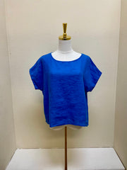 CUT LOOSE Hanky Linen S/L High Low Top - 4206182