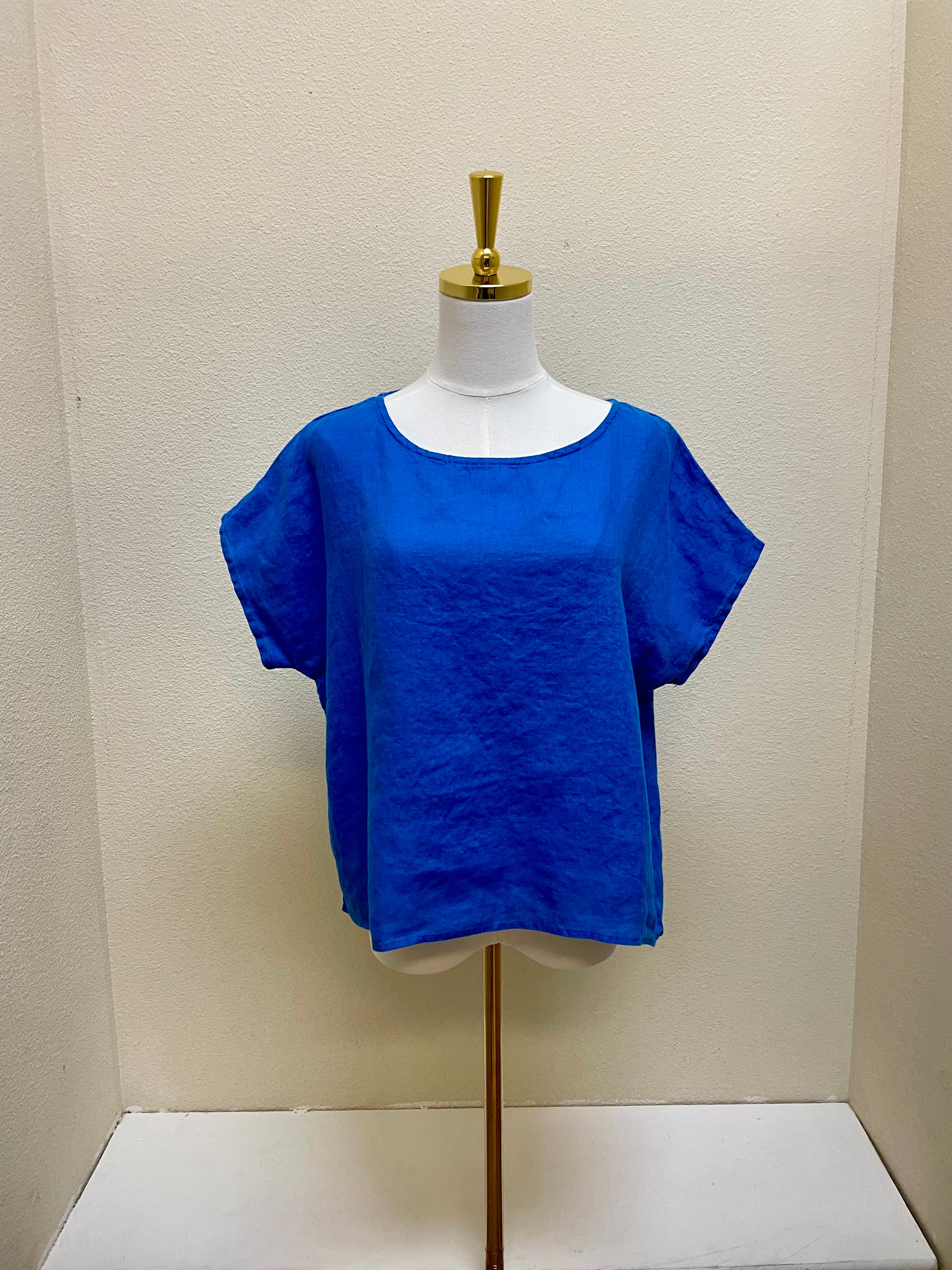 CUT LOOSE Hanky Linen S/L High Low Top - 4206182