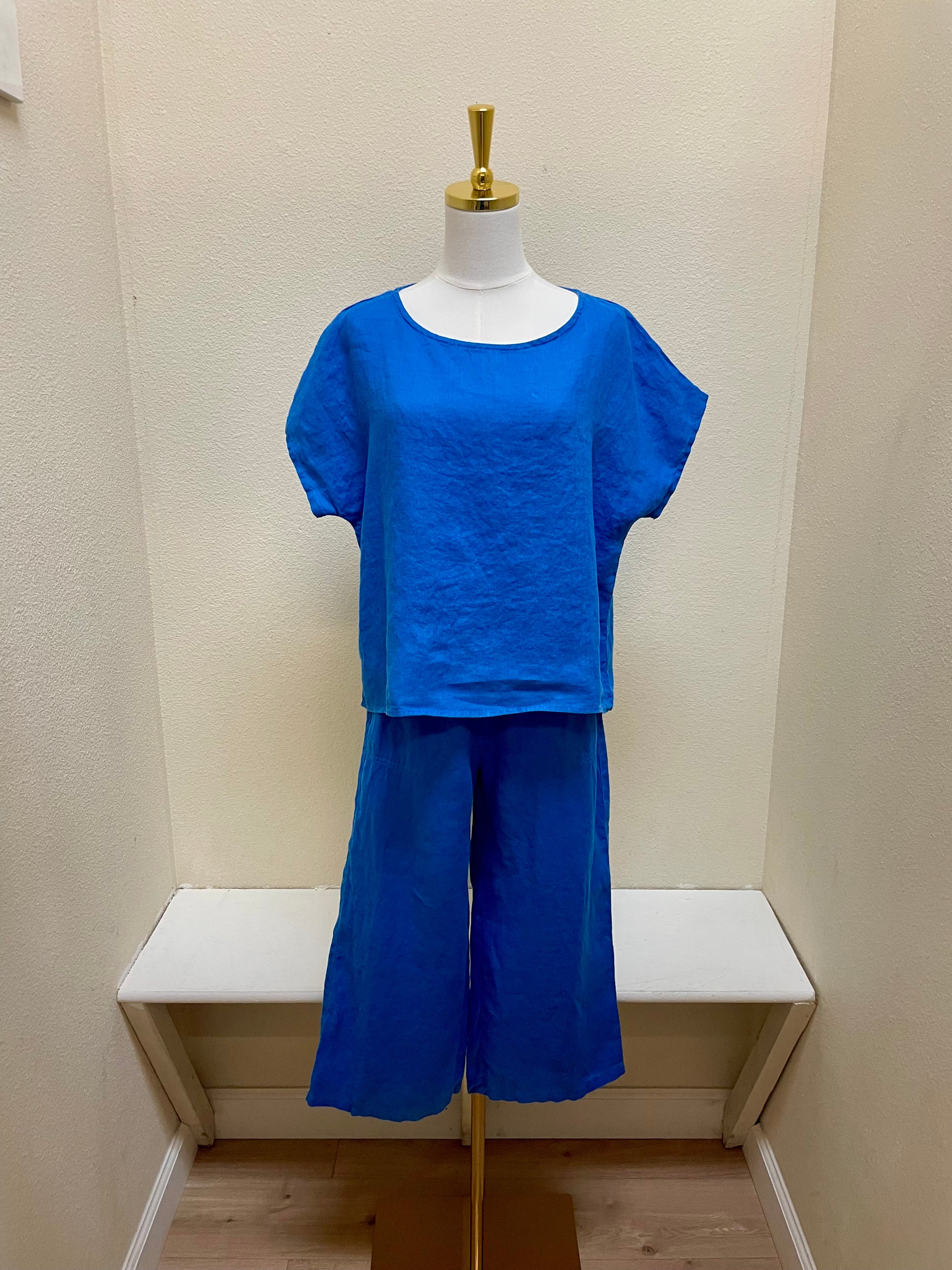CUT LOOSE Hanky Linen Easy Crop Pant - 4202349