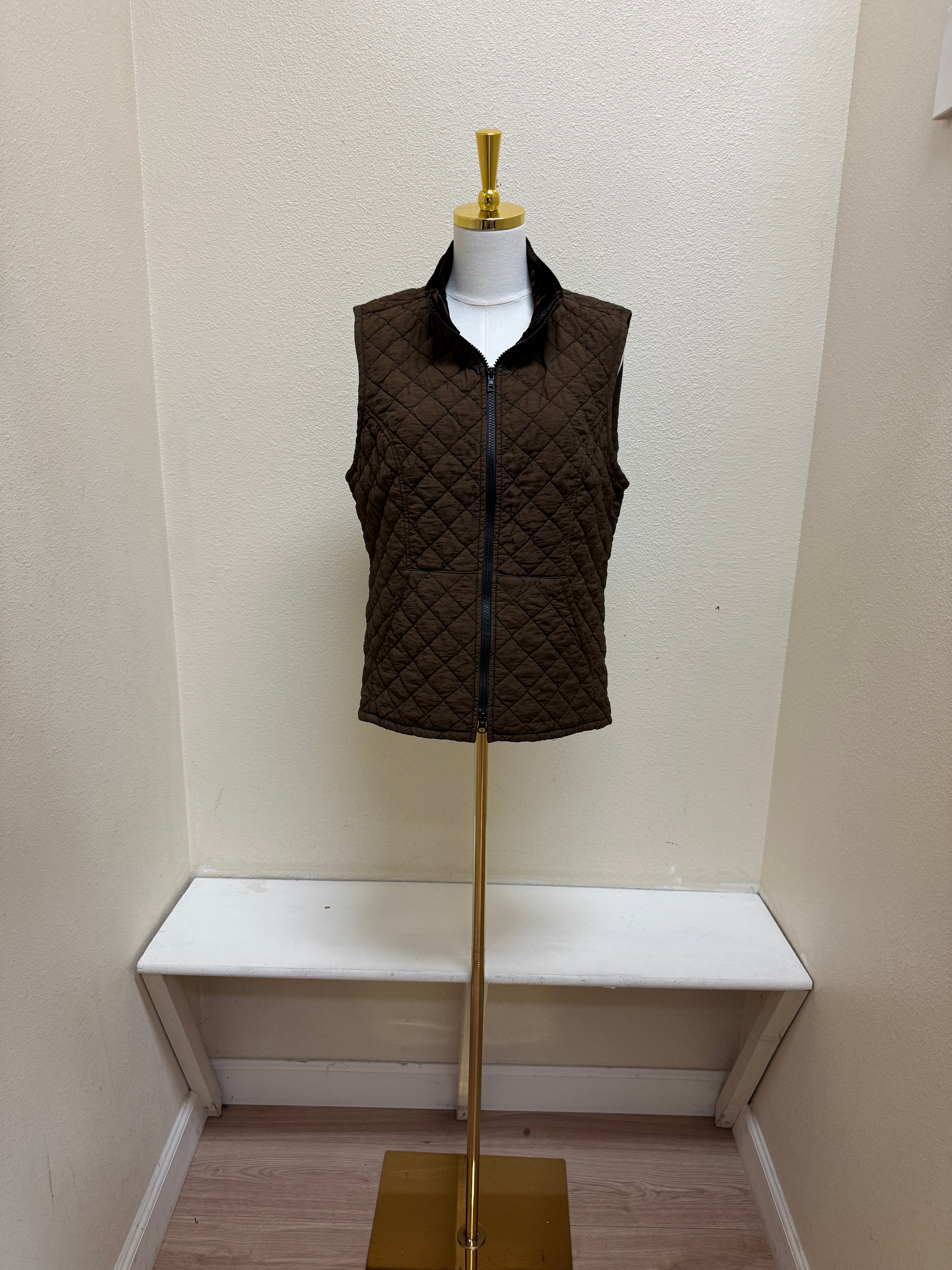CUT LOOSE Quilted Parachute Zip Front Quilted Vest - 6595655
