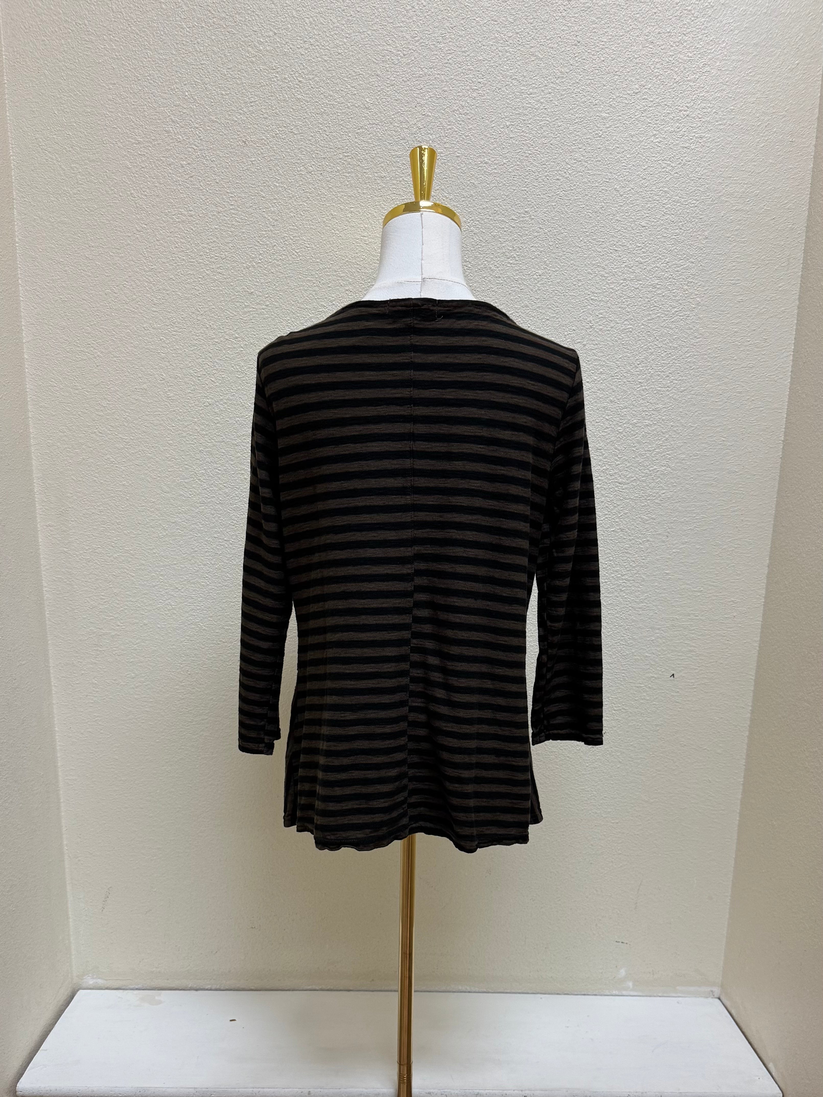 CUT LOOSE Black Stripe Patch Aline Boatneck - 5756706