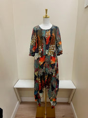 MOONLIGHT Mixed Media Cool Tone Pattern Dress - D4224PRG
