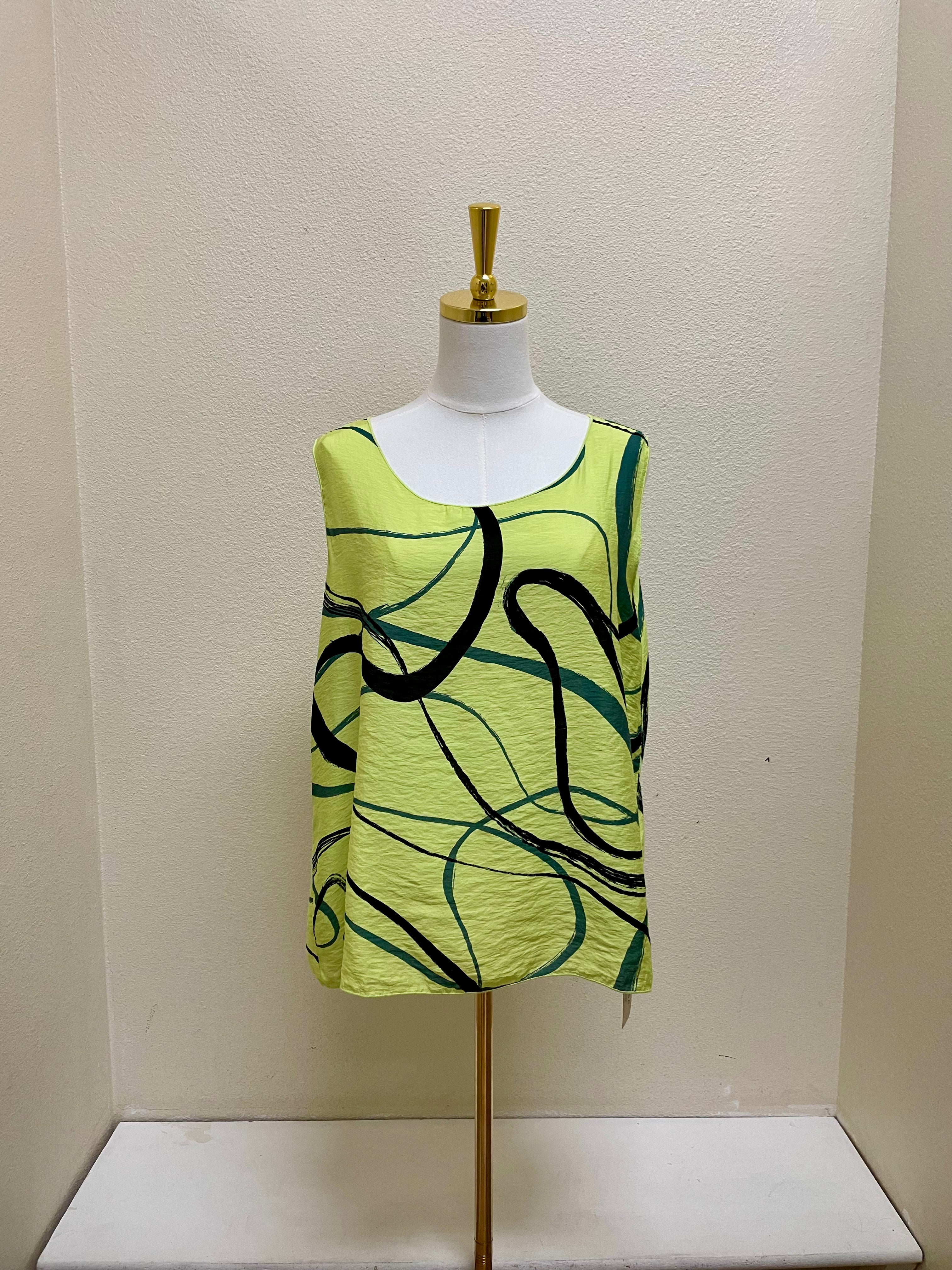 CUT LOOSE Black/Blue Swirl Layering Tank - 6525607 - EUPHORBIA
