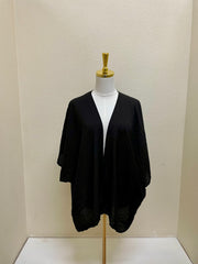 CUT LOOSE Rayon Parachute One-Size Shawl Cardigan - 6216333 - BLACK