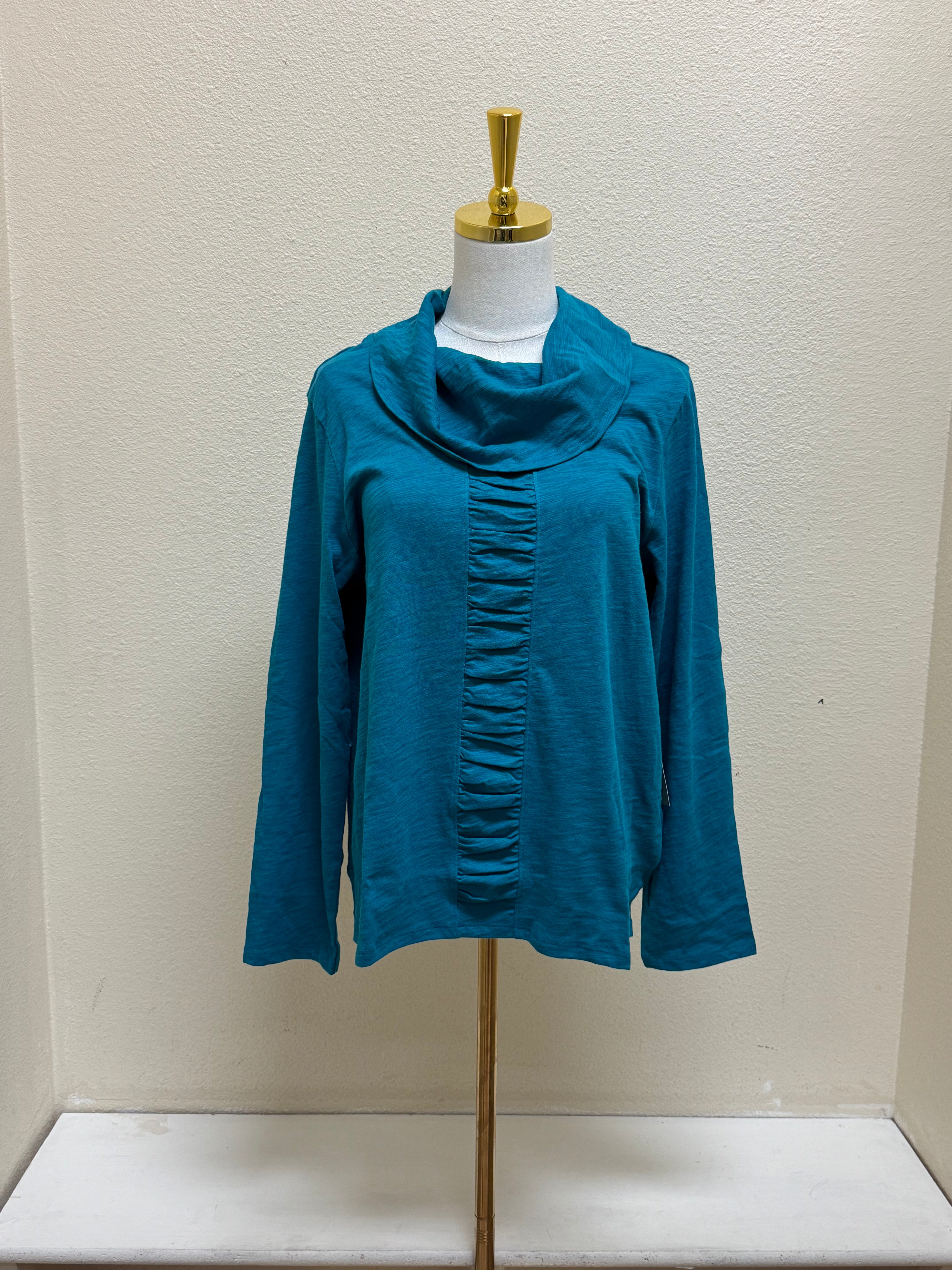 Habitat Cotton Pebble Ruched Panel Cowl - 27550 - TEAL
