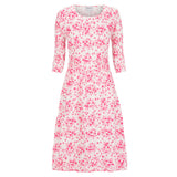 Alquema 3/4 Sleeve Smash Pocket  Dress - PINK PETALS