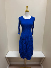 Alquema Multi 3/4 Sleeve Frill  Dress - ROYAL