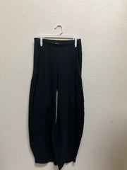 Fenini Rib Barrel Pants - C47058BLK - BLACK