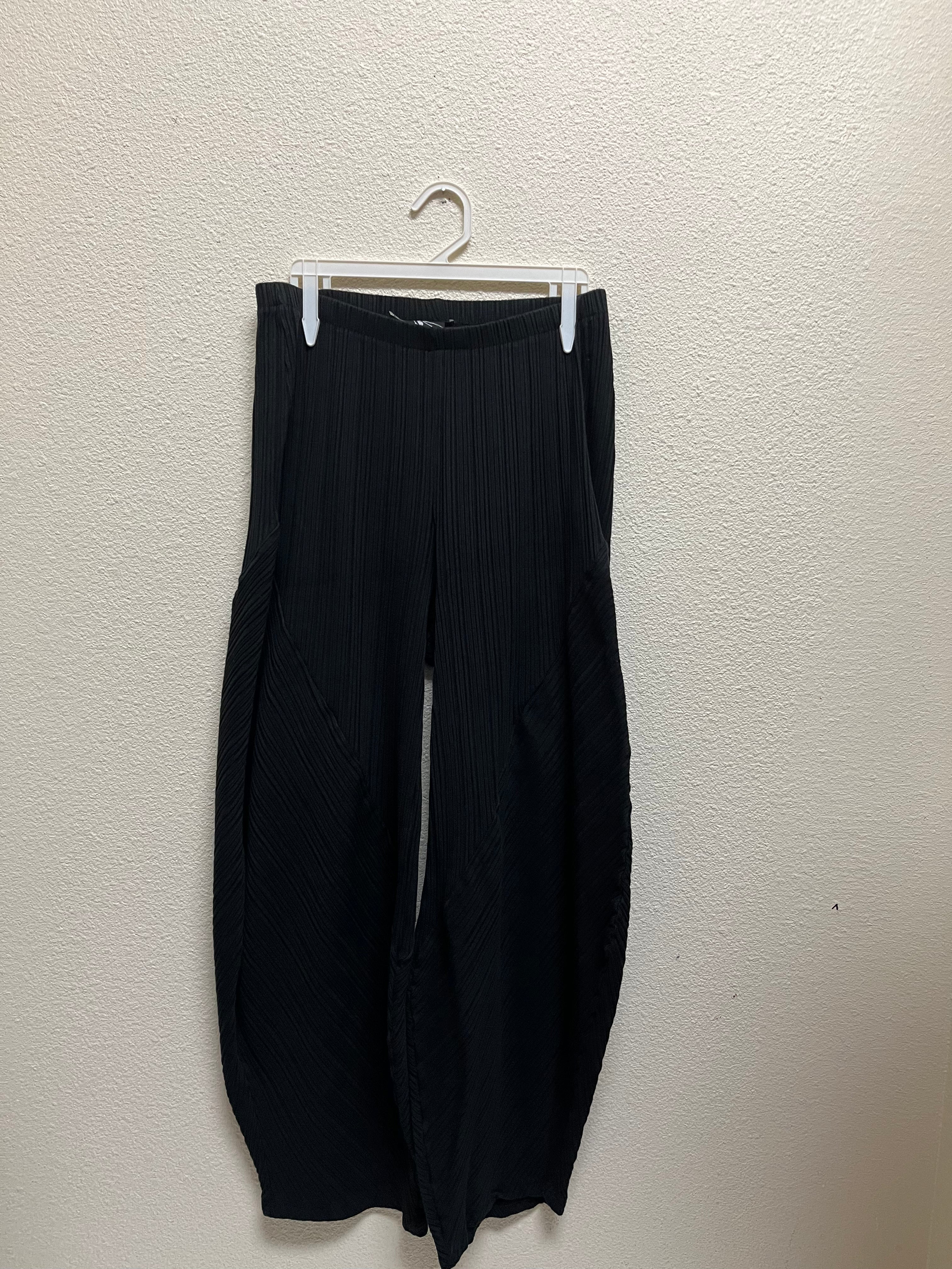 Fenini Rib Barrel Pants - C47058BLK - BLACK