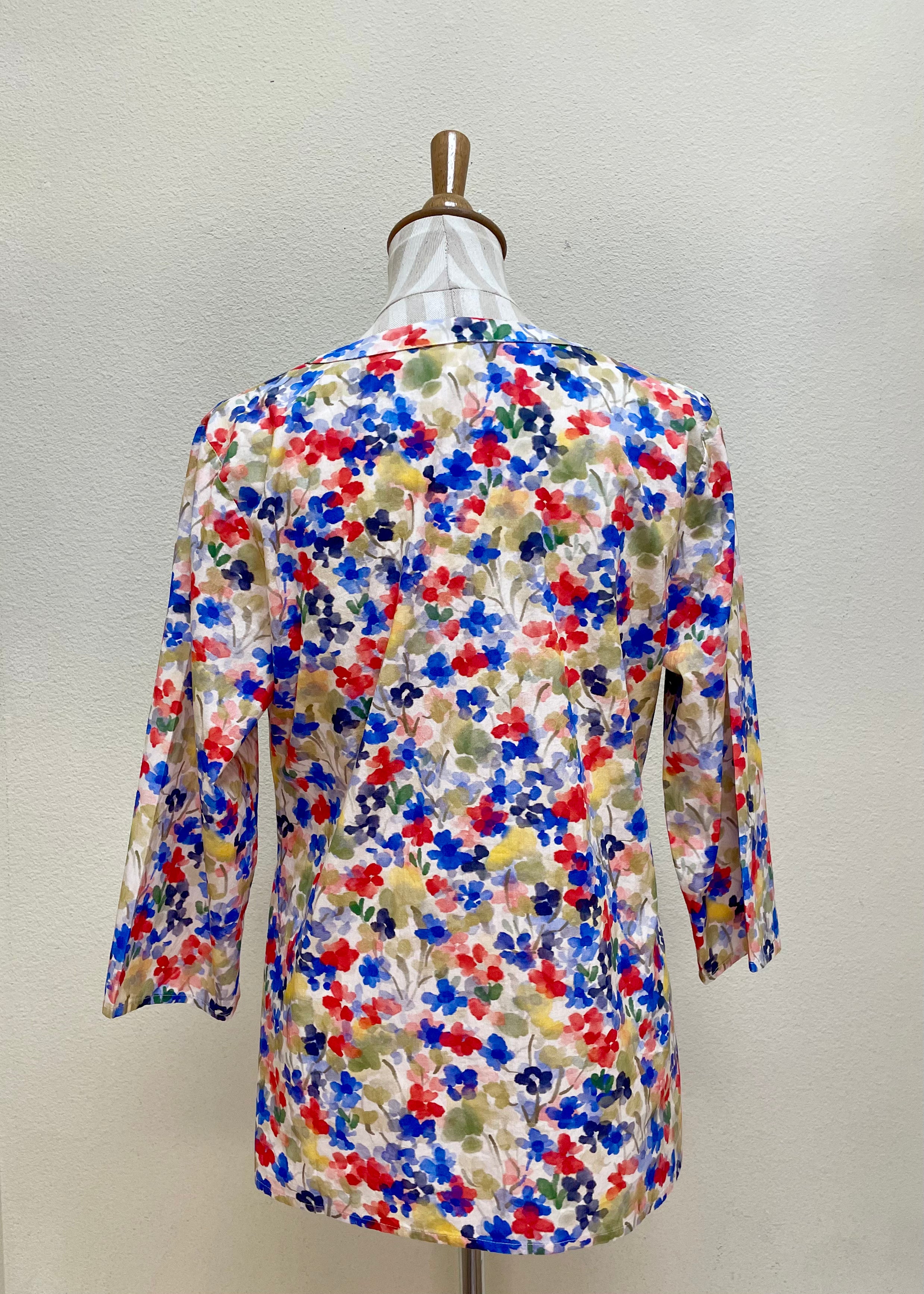 Button Blouse Digital Print - H2005E6 - S ONLY
