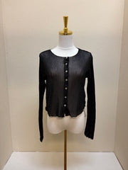 CUT LOOSE Tulle Crop Cardigan - 1388763 - BLACK