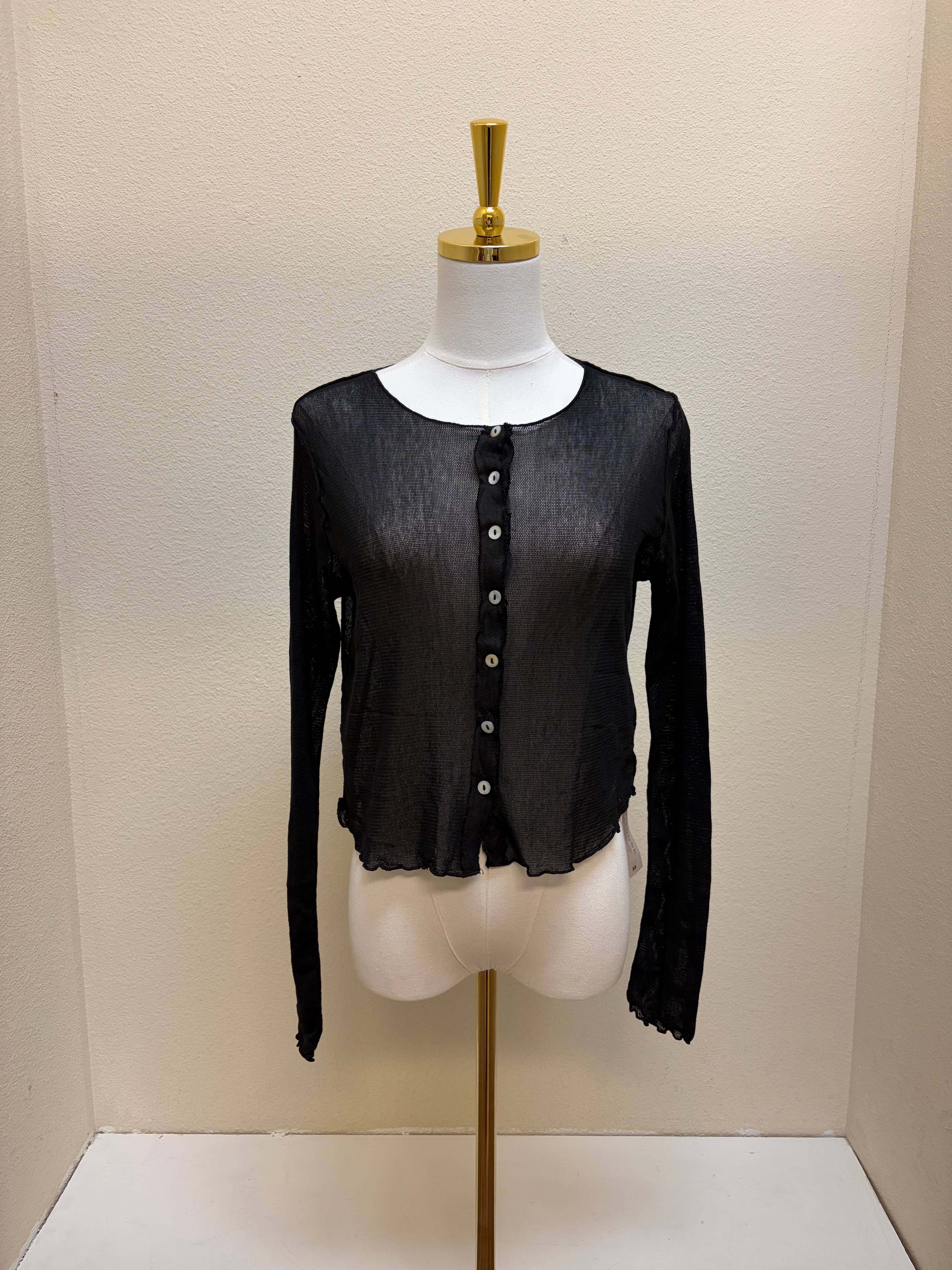 CUT LOOSE Tulle Crop Cardigan - 1388763 - BLACK
