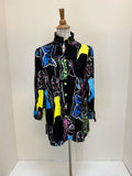 Ali Miles Printed Woven Button Front Tunic - A15213BM - ABSMLT