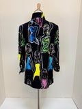 Ali Miles Printed Woven Button Front Tunic - A15213BM - ABSMLT