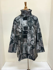 DAMEE MULTI-PRINT BUTTON PATCH COAT - 4906 - GRY