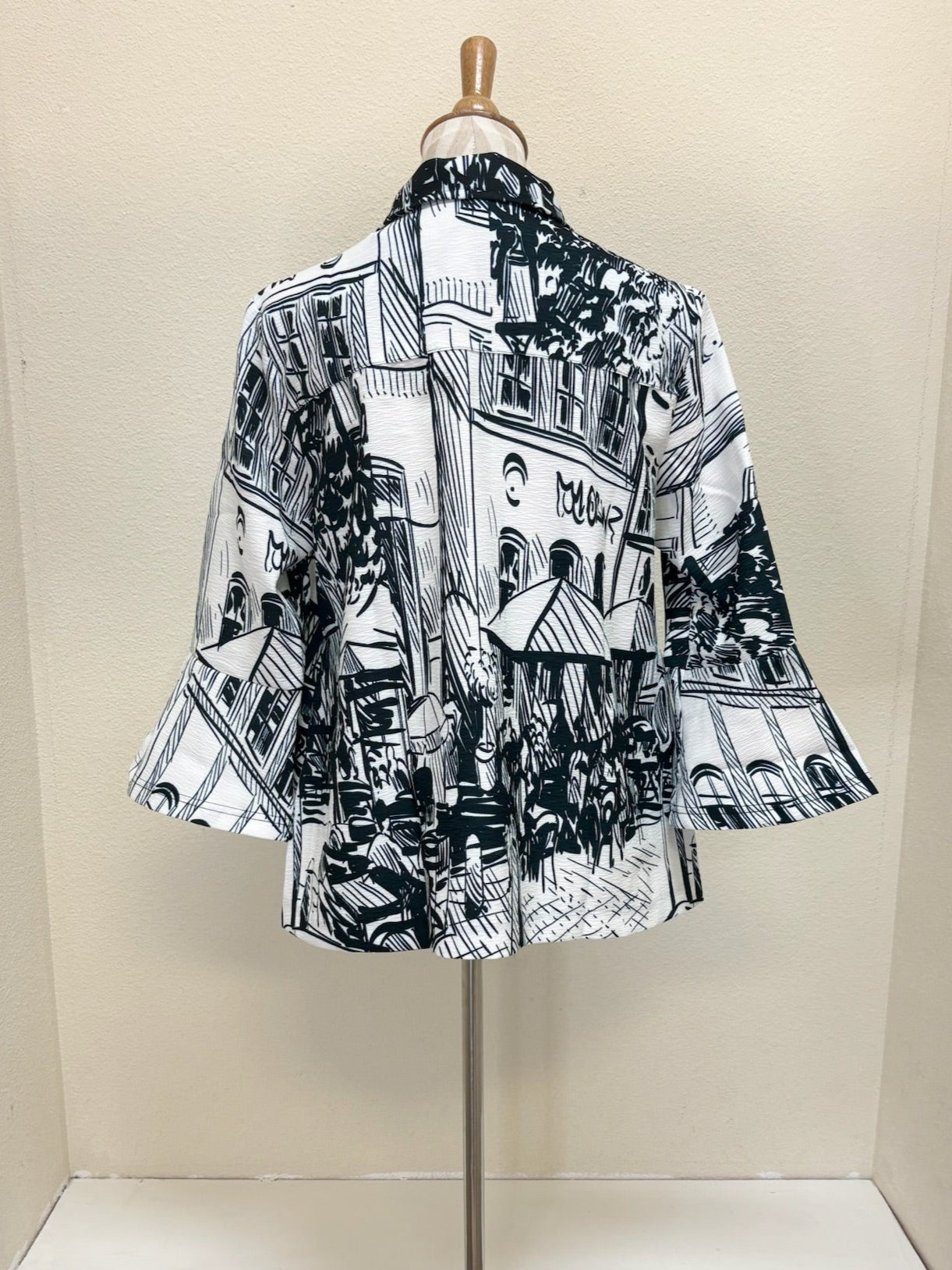 DAMEE CITYSCAPE BUTTON PATCH JKT - 4996-BLK