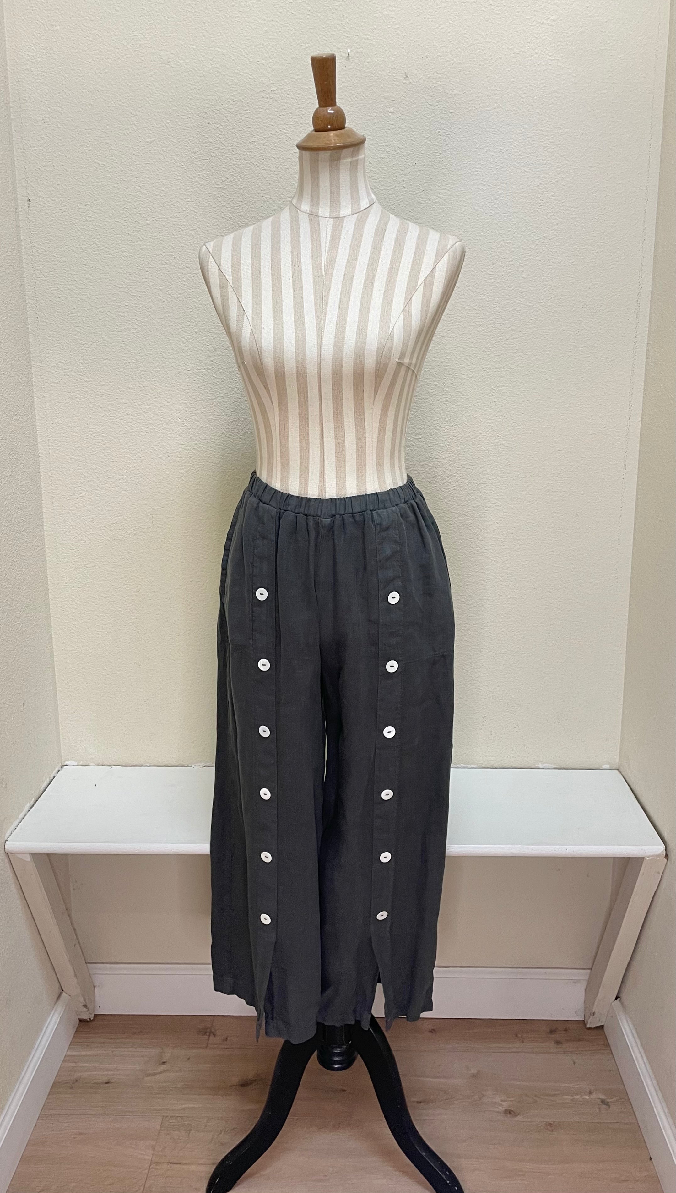 Fenini Button Crop Pant - C45315 - DUSK