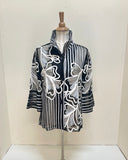 DAMEE FLOWERS & STRIPES SOUTACHE JKT - 2407 - SILVER/SANDSTONE