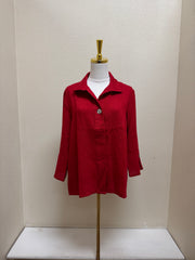 Fridaze AA395 - Caroline Linen Blouse - SCARLET
