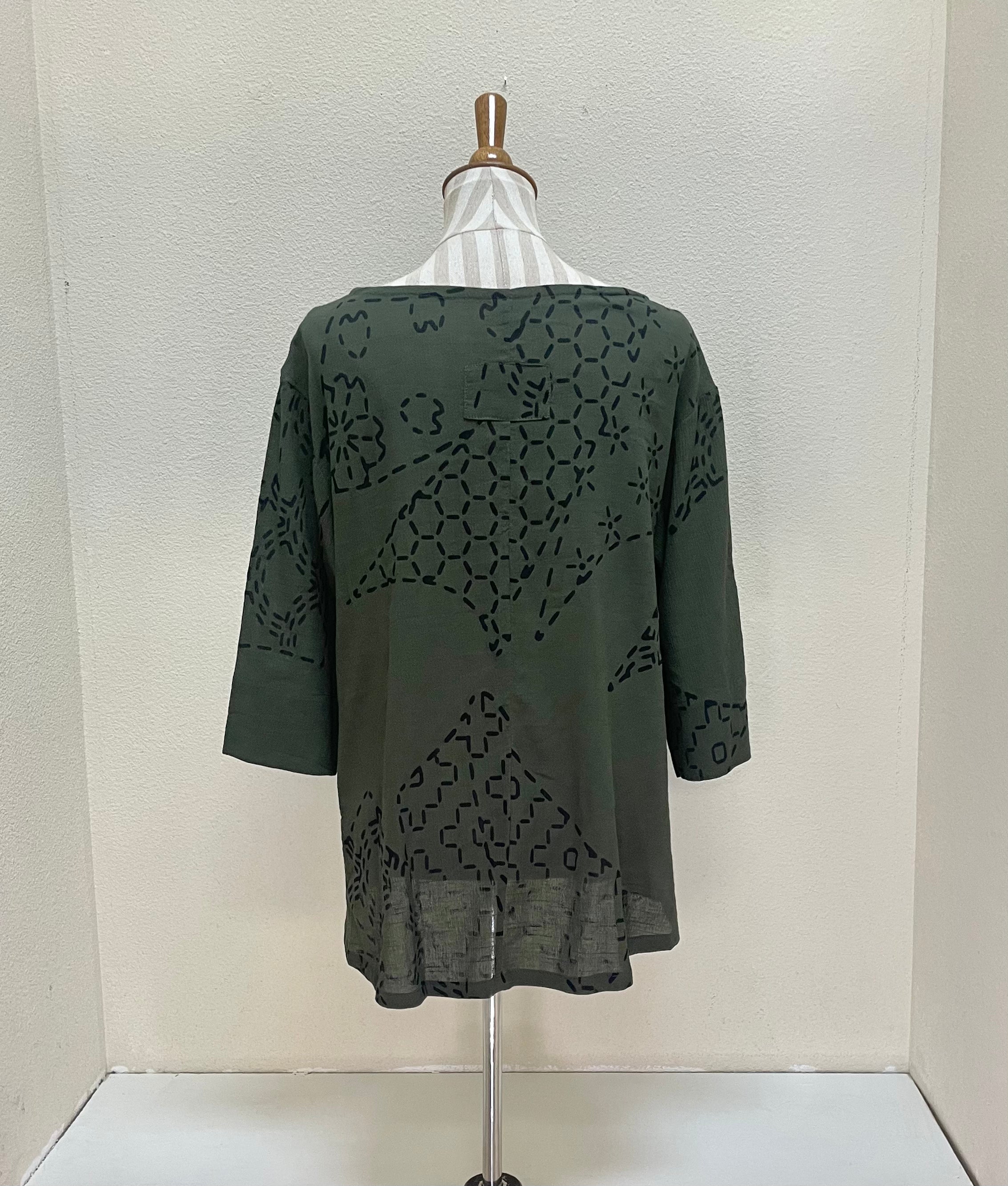 Yasuko El Blouse - Sashiko Group - CHARCOAL