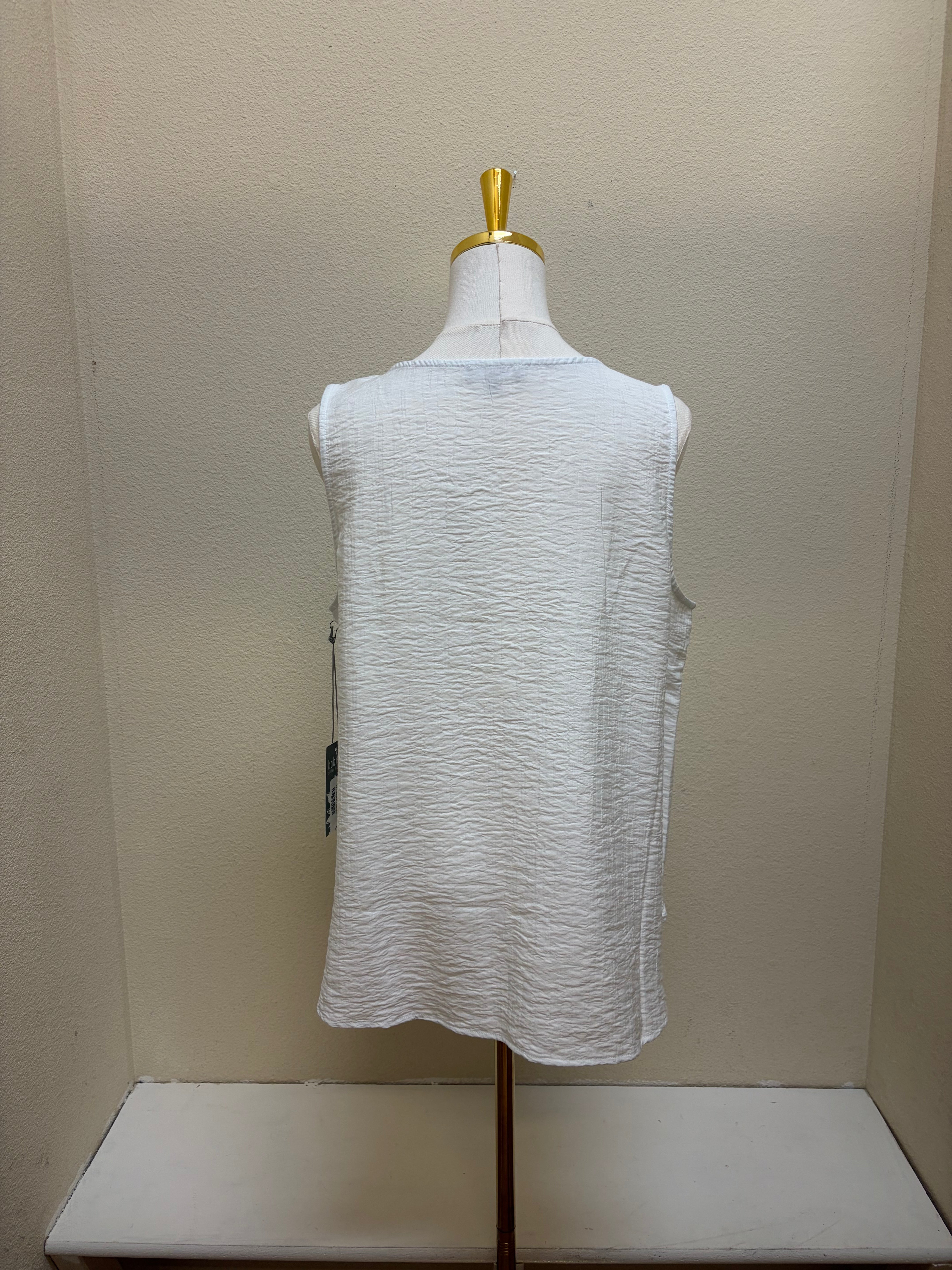 Habitat Soft Jacquard Button Layered Tank - 30710 - WHITE - M ONLY