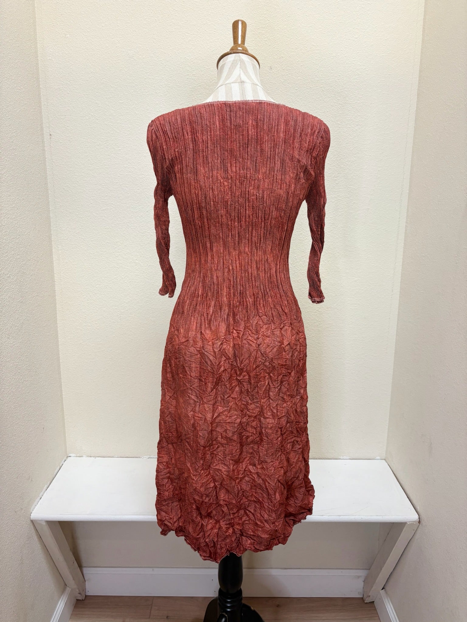 Alquema 3/4 Sleeve Smash Pocket  Dress - TANGERINE DENIM