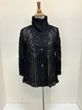 DAMEE SWIRL & STRIPE SOUTACHE JKT - 2459-BLK