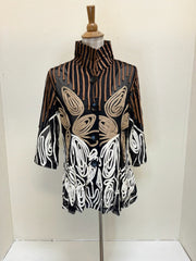 DAMEE STRIPE & SWIRL SOUTACHE FLARE JKT - 2470-BRZ