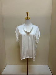CUT LOOSE Vintage Satin Short Sleeve Cowl Top - 6186139 - LAUNDERED
