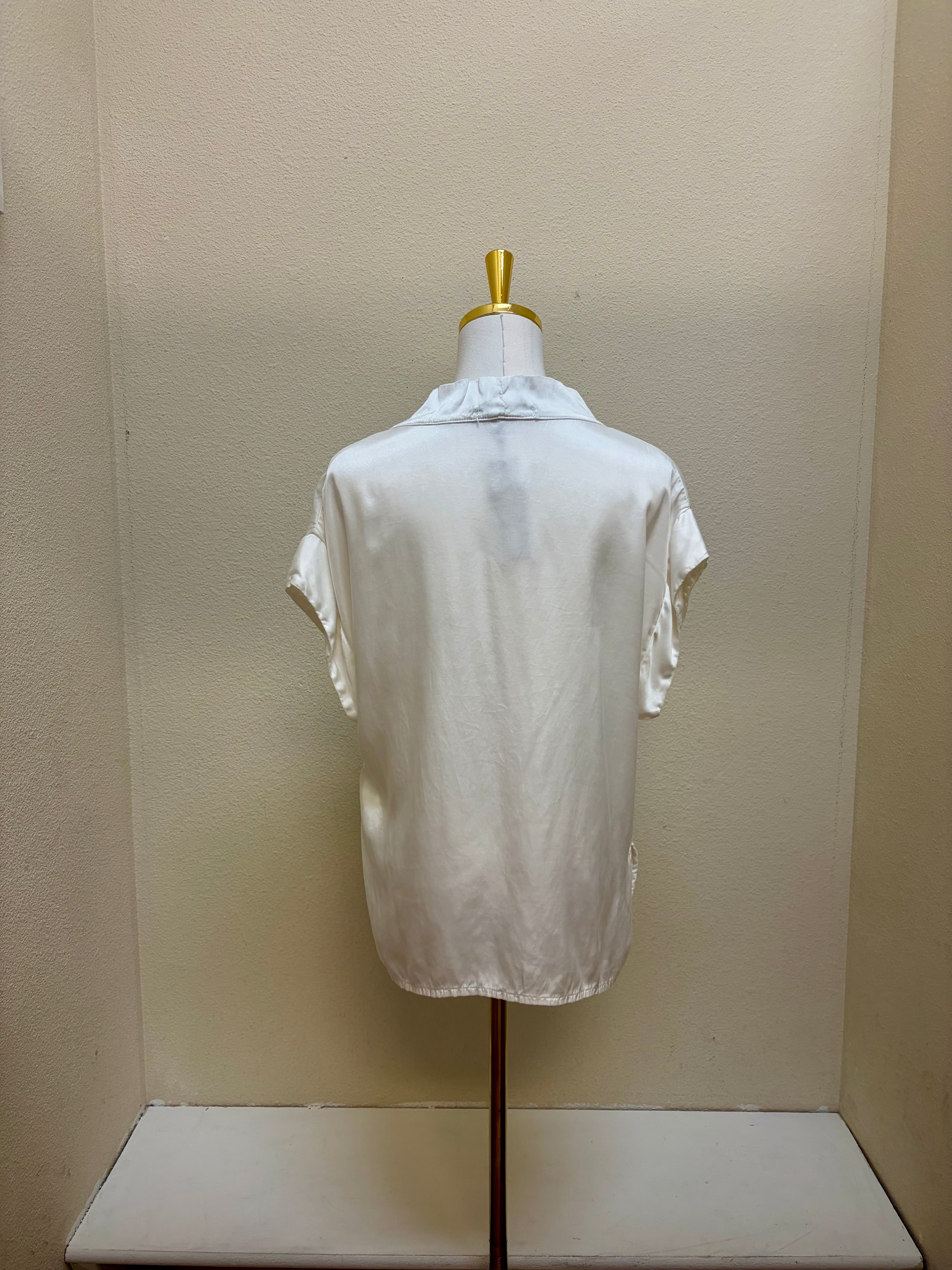 CUT LOOSE Vintage Satin Short Sleeve Cowl Top - 6186139 - LAUNDERED
