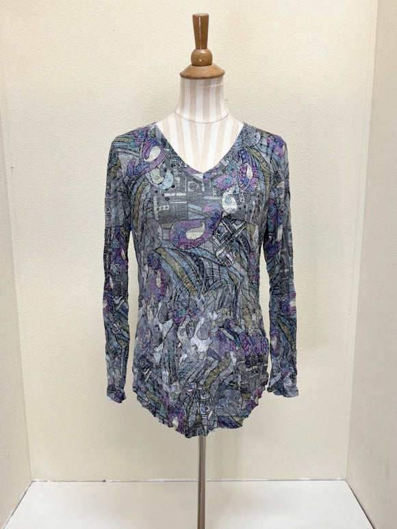 Shana Crinkle Basic Top - 25621 - PURPLE