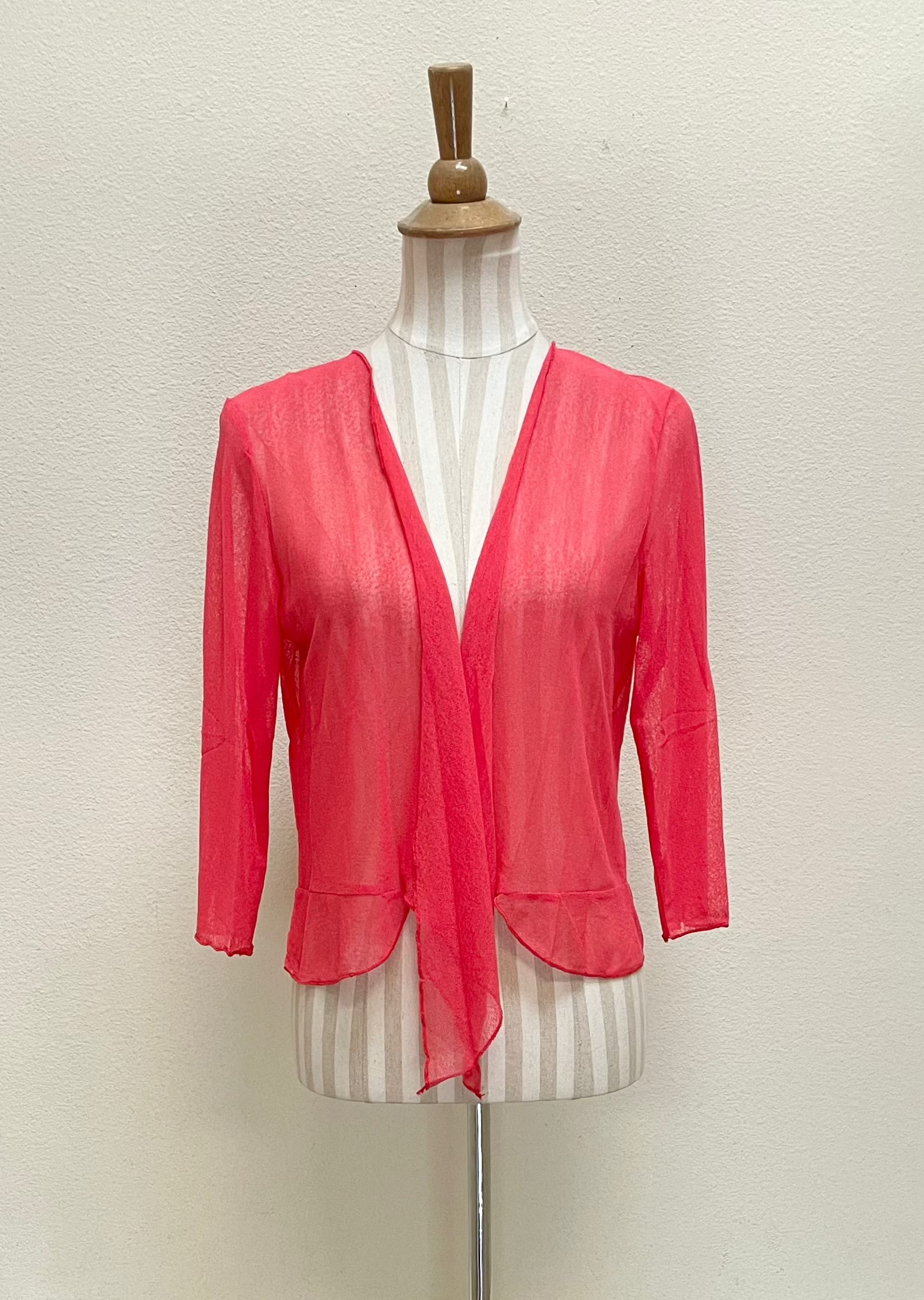 Creation by Lady Liberty Mesh Cardigan Bolero - A513 - CORAL