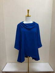 Sydney Project Cory 3/4 Sleeve Relaxed Cowl Neck Top - AFT8092 - ROYAL BLUE