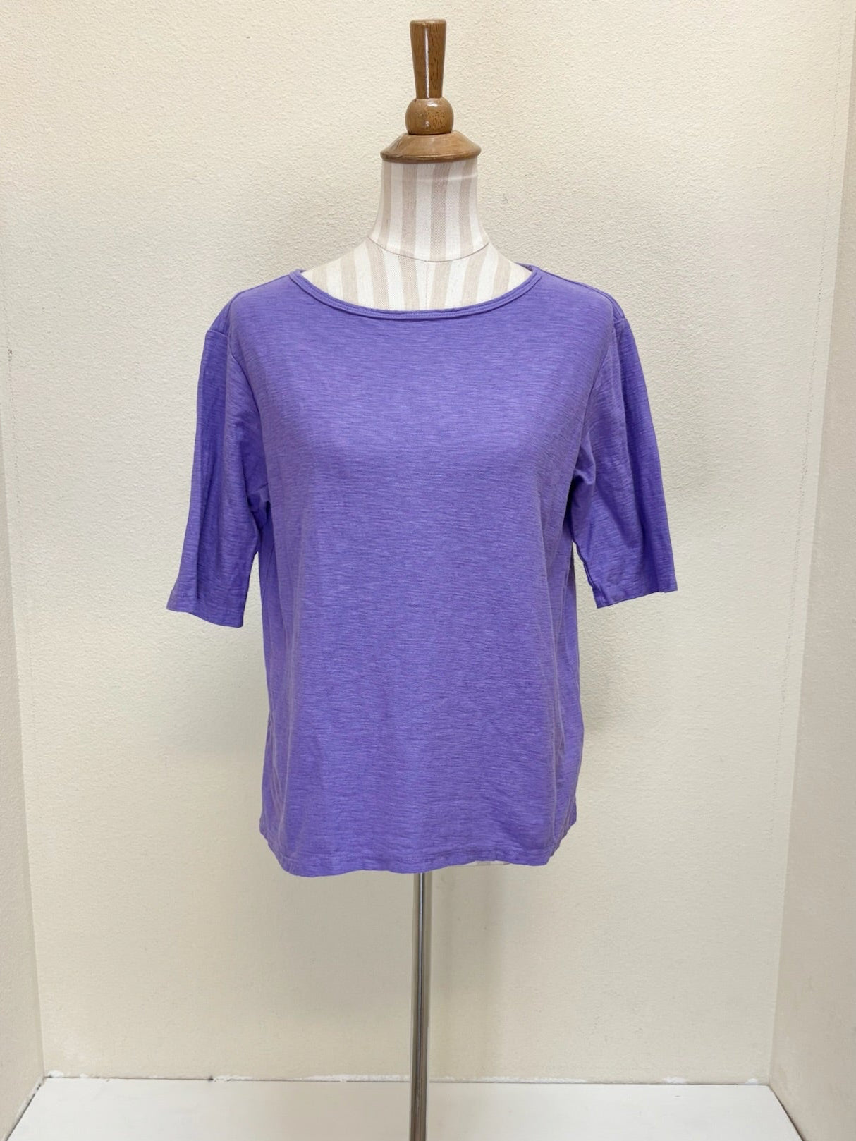 CUT LOOSE - Linen Cotton Jersey Elbow Sleeve Top - 5016181 - VIOLINE - S ONLY