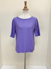CUT LOOSE - Linen Cotton Jersey Elbow Sleeve Top - 5016181 - VIOLINE - S ONLY
