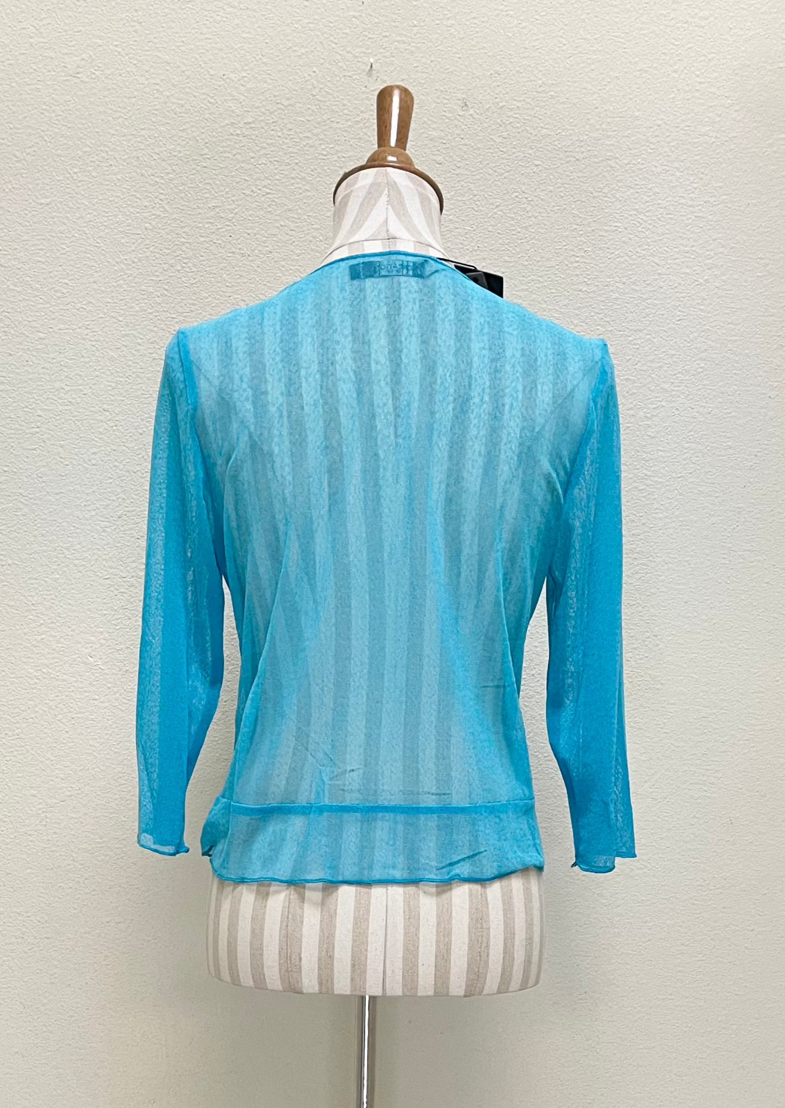 Creation by Lady Liberty Mesh Cardigan Bolero - A513 - AQUA