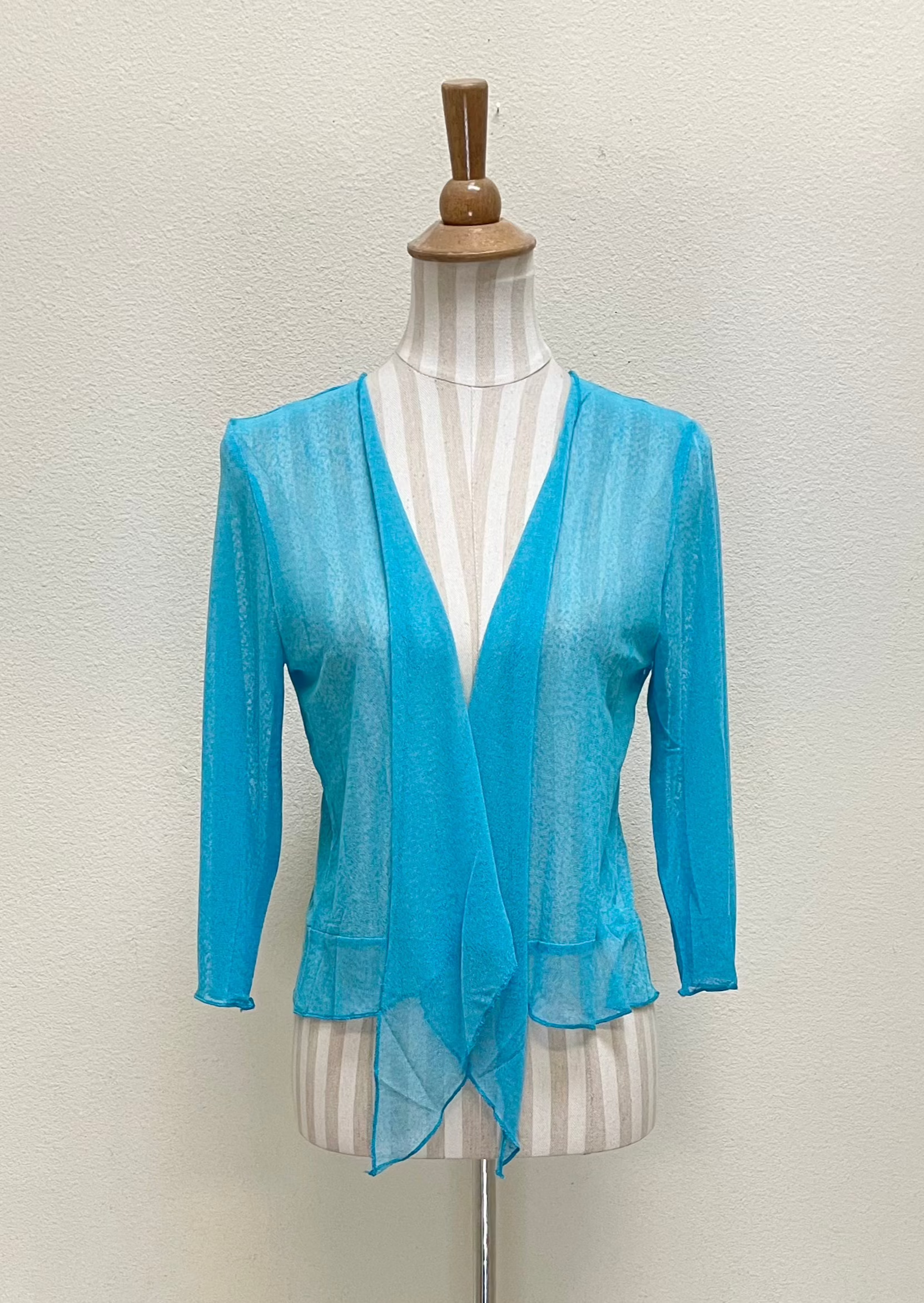 Creation by Lady Liberty Mesh Cardigan Bolero - A513 - AQUA