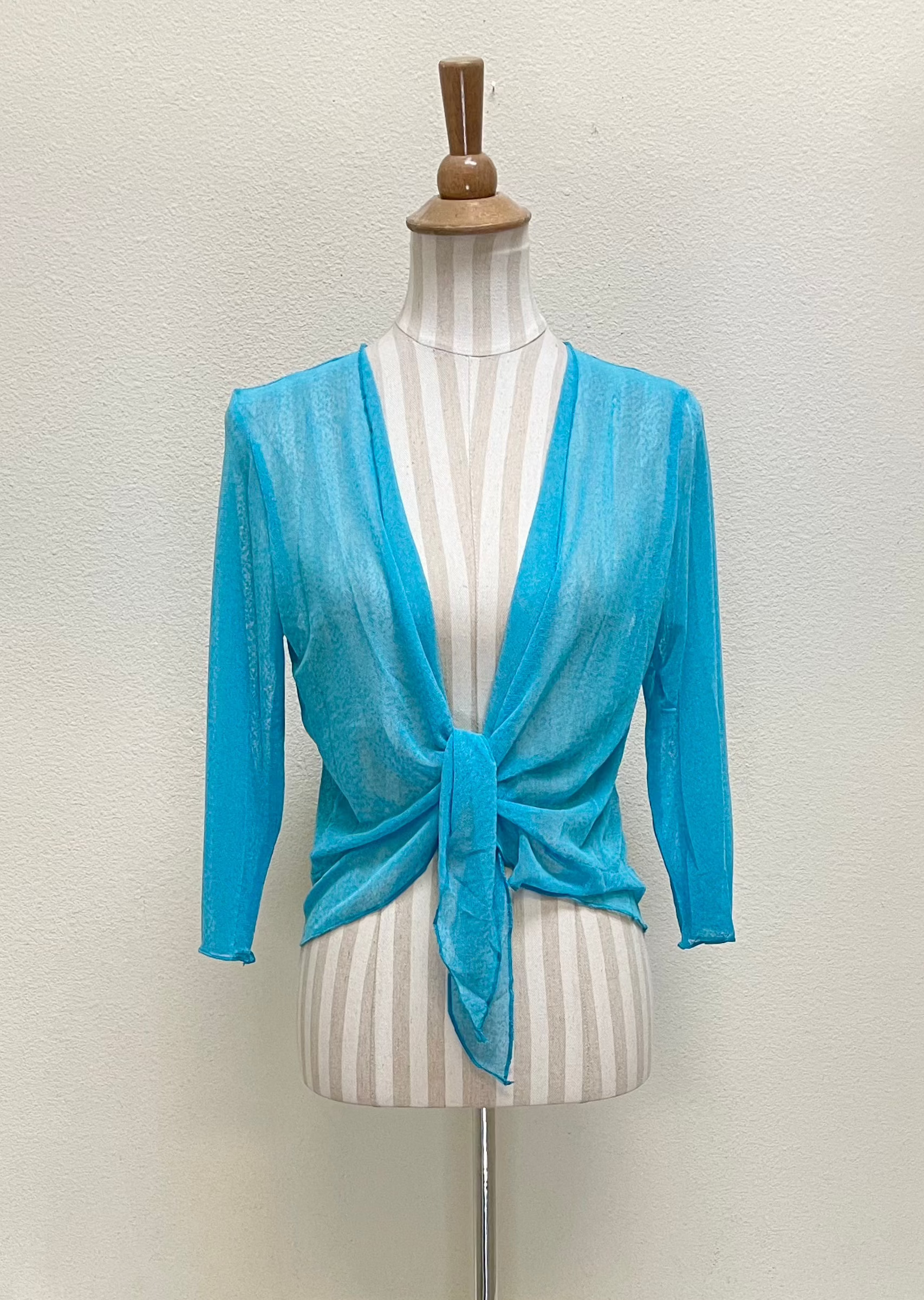 Creation by Lady Liberty Mesh Cardigan Bolero - A513 - AQUA